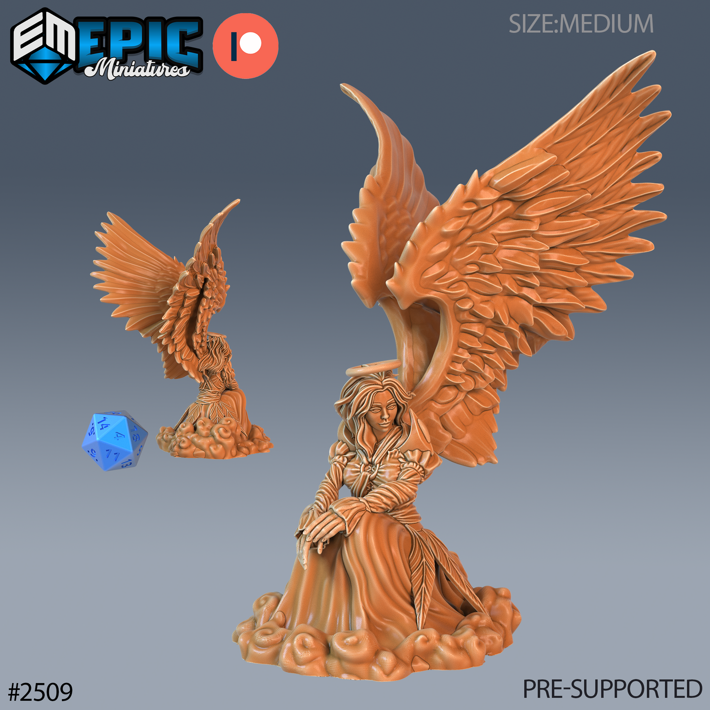 3D Resin Miniature Angel Female - D&D Epic Miniatures