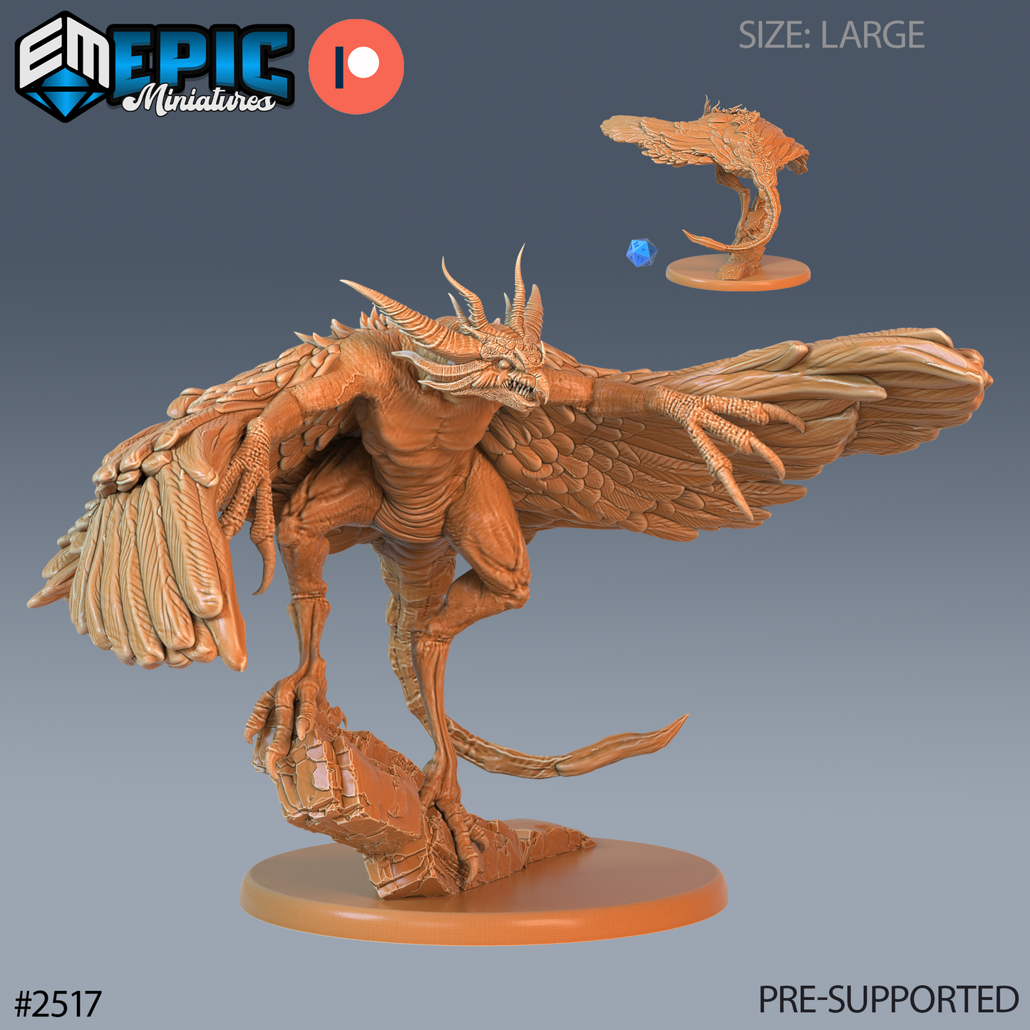 3D Resin Miniature Harpy Beast - D&D Epic Miniatures