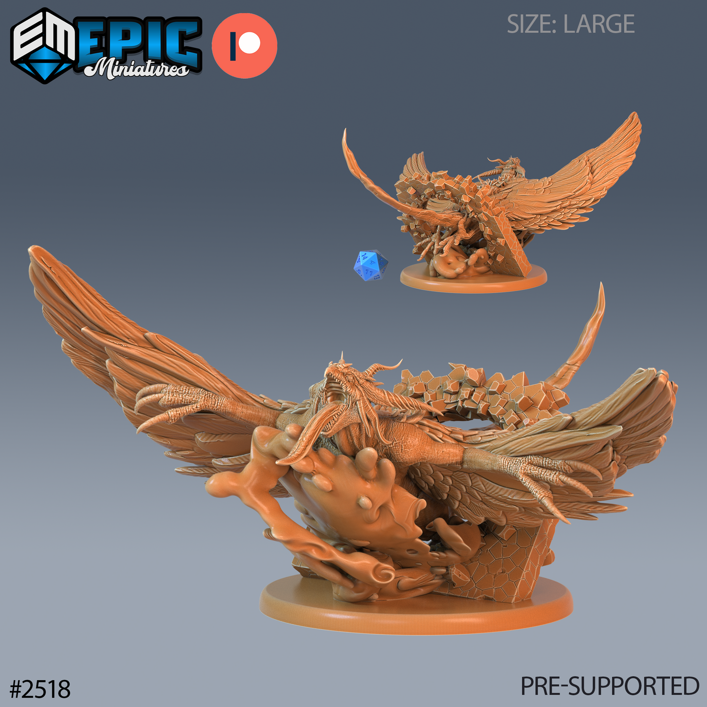 3D Resin Miniature Harpy Beast - D&D Epic Miniatures