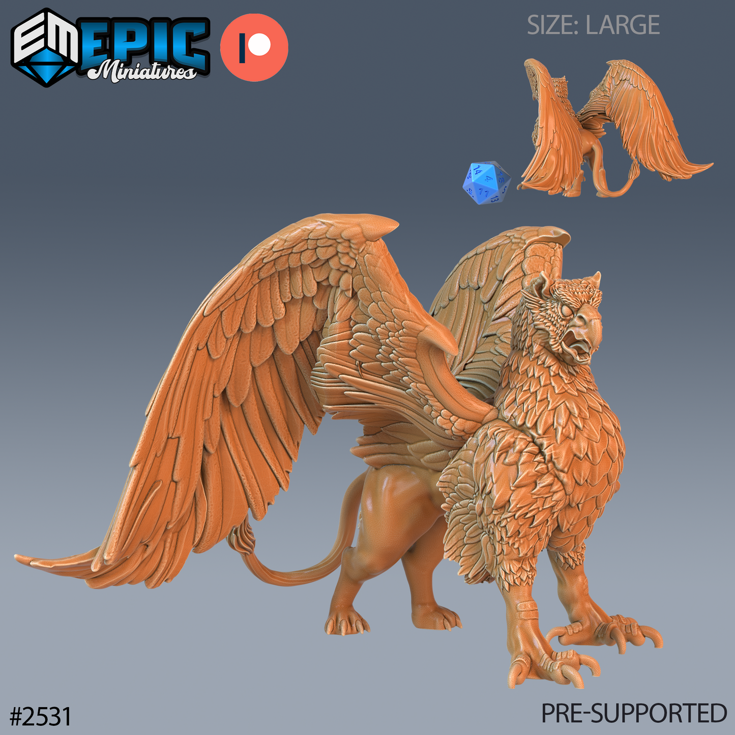 3D Resin Miniature Griffin - D&D Epic Miniatures