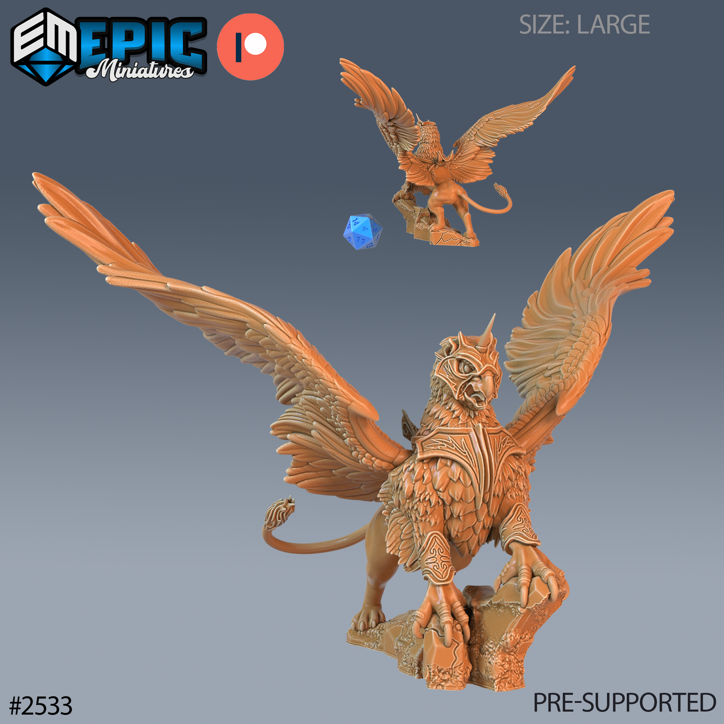 3D Resin Miniature Griffin - D&D Epic Miniatures