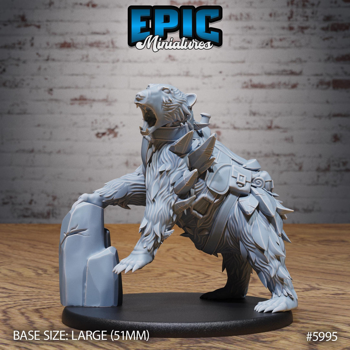 3D Resin Miniature Magical Frost Bear  - D&D Epic Miniatures