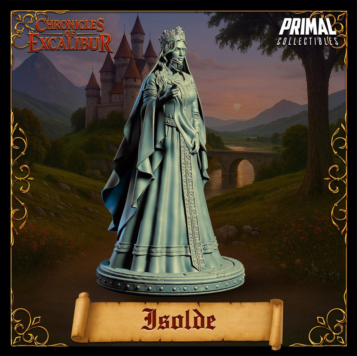 Princess Isolde collectible miniature from Chronicles of Excalibur, crafted in premium resin with exquisite detail.
