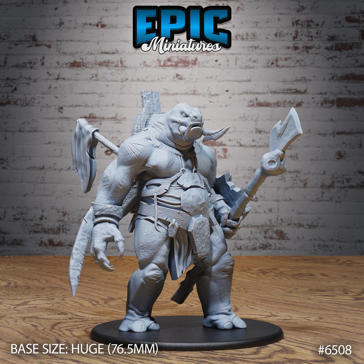 a large, detailed statue of a monster-like creature with multiple arms and a large head, standing on a black base.