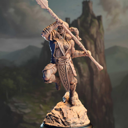 Dragonsoul Barbarian - Illyria Spineshatter - 3D Printed Resin RPG/Tabletop/Boardgames Miniature DM Stash