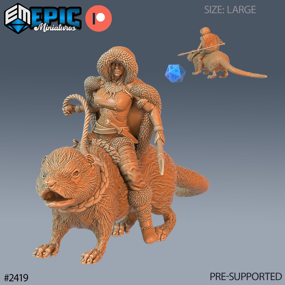 3D Resin Miniature Northern Tribes Warrior - D&D Epic Miniatures
