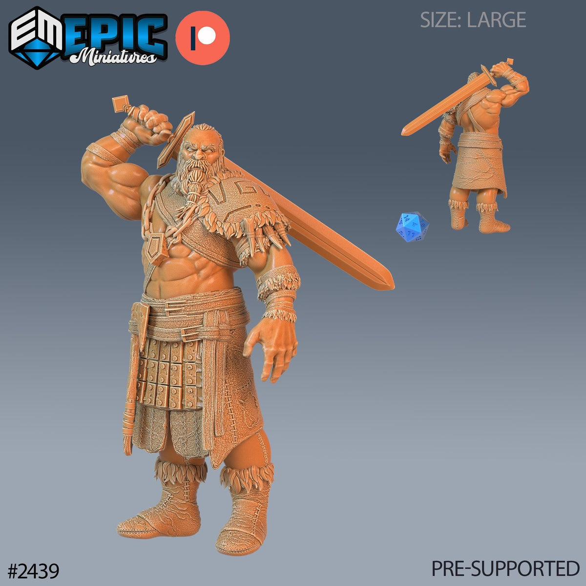 3D Resin Miniature Half Frost Giant - D&D Epic Miniatures