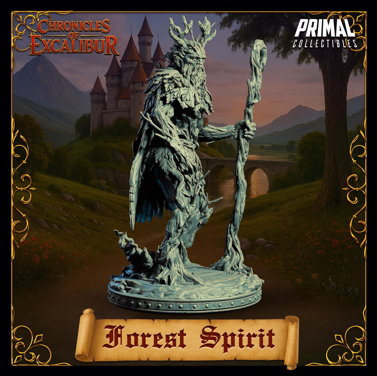 Forest Spirit miniature from Chronicles of Excalibur, detailed resin model for D&D and collectors.