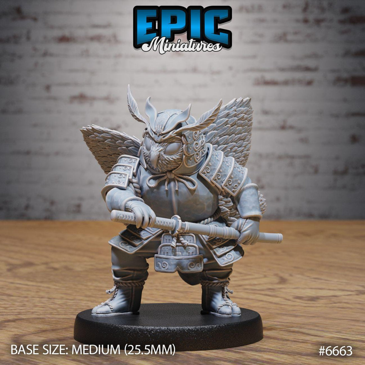 A figurine of a winged warrior standing on a base, holding a weapon and wearing ornate armor.