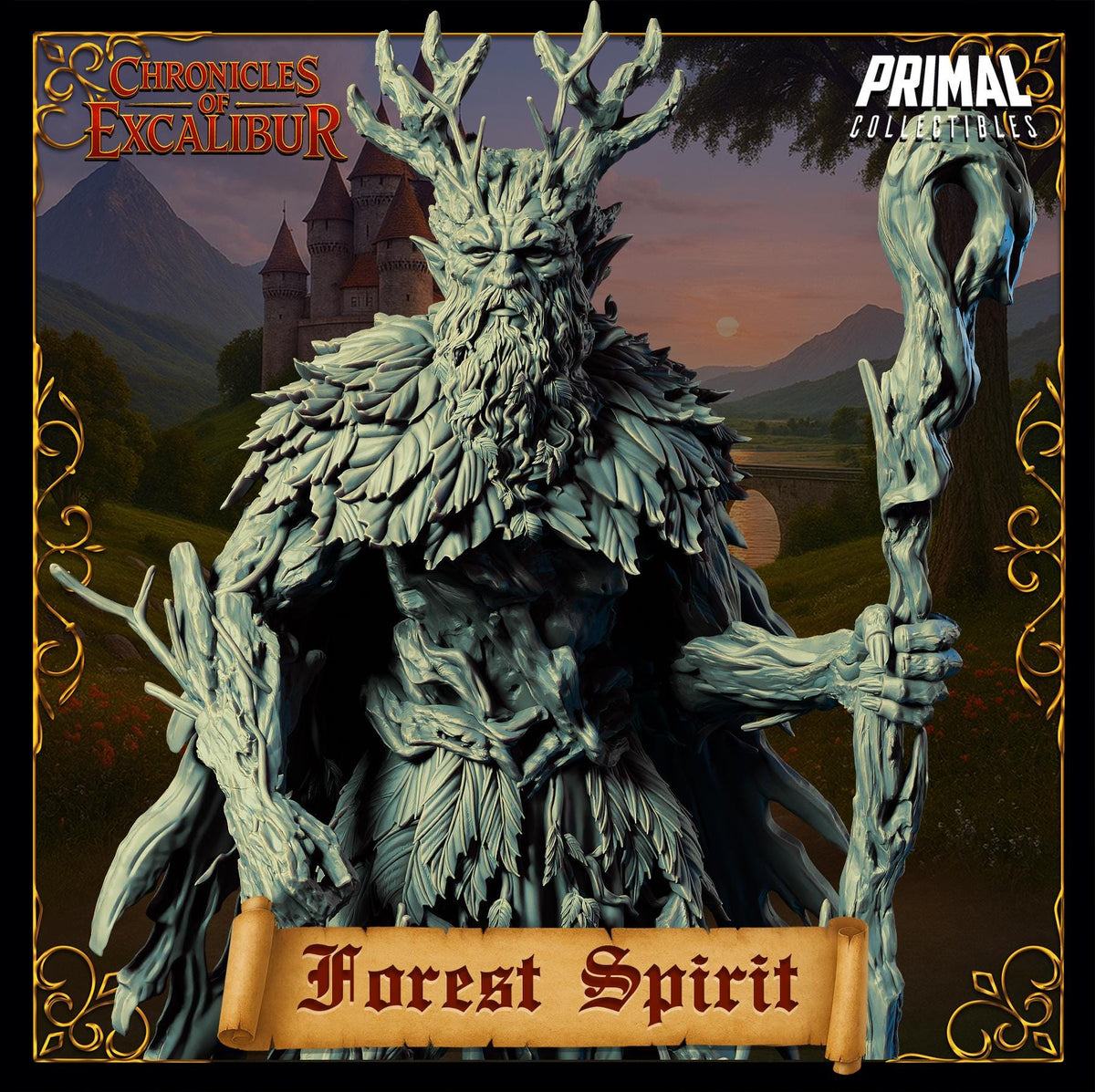 Forest Spirit detailed miniature from the Chronicles of Excalibur series, crafted in premium resin for collectors and gaming.