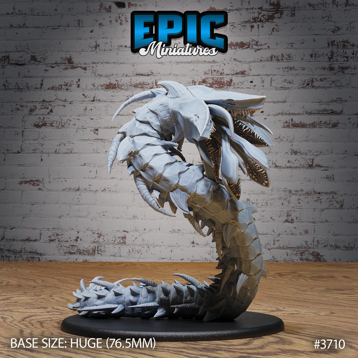 3D Resin Miniature Dhole Worm - D&D Epic Miniatures
