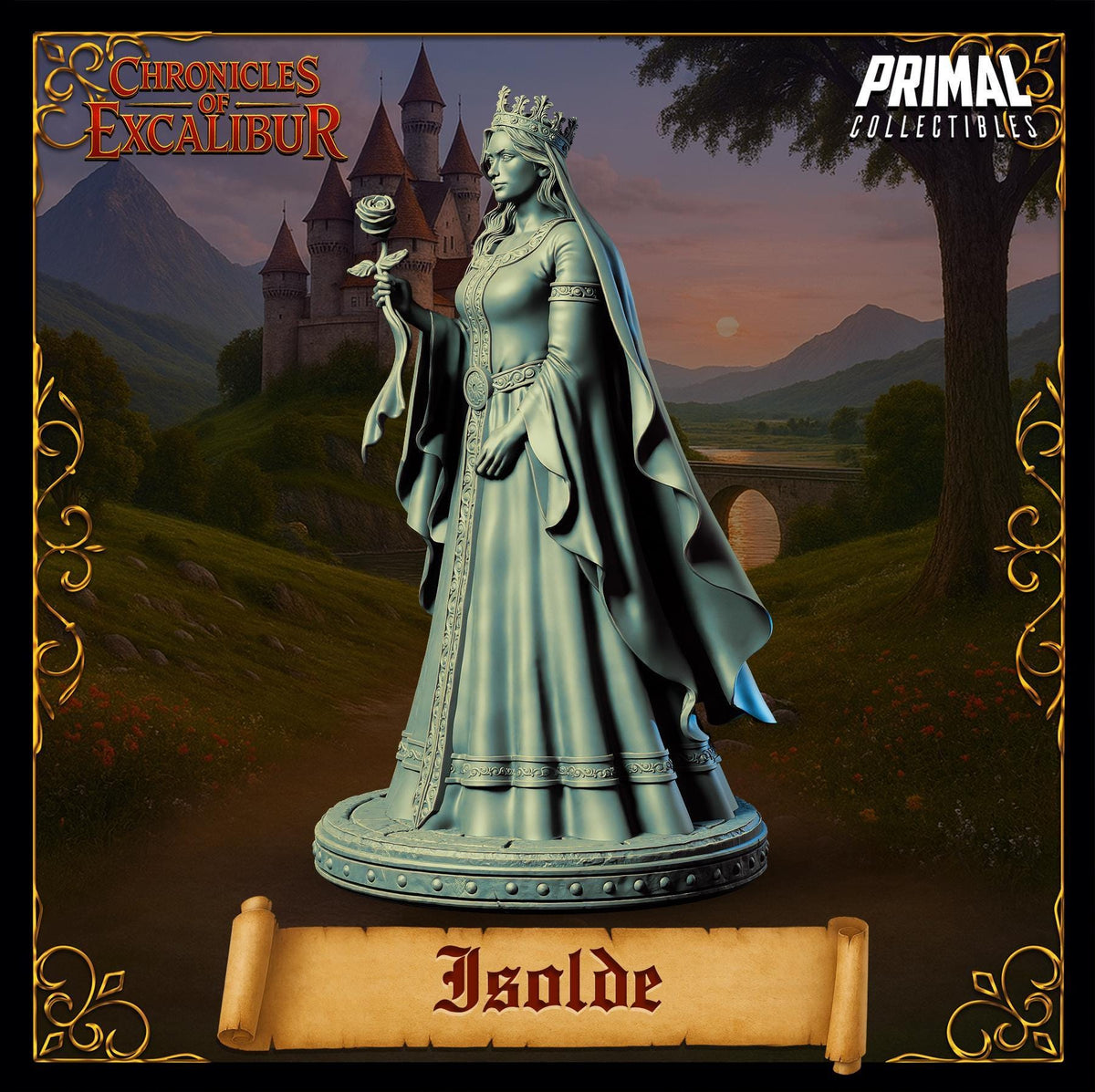 Princess Isolde collectible miniature from Chronicles of Excalibur detailed in premium resin