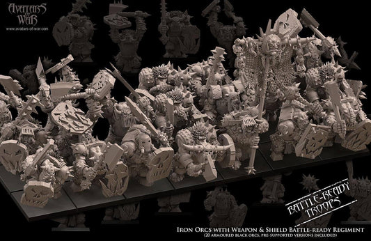 Iron Orcs with Weapon and Shield Regiment - Avatars of War