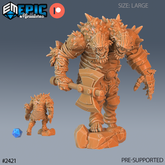 3D Resin Miniature Ettin Beast - D&D Epic Miniatures