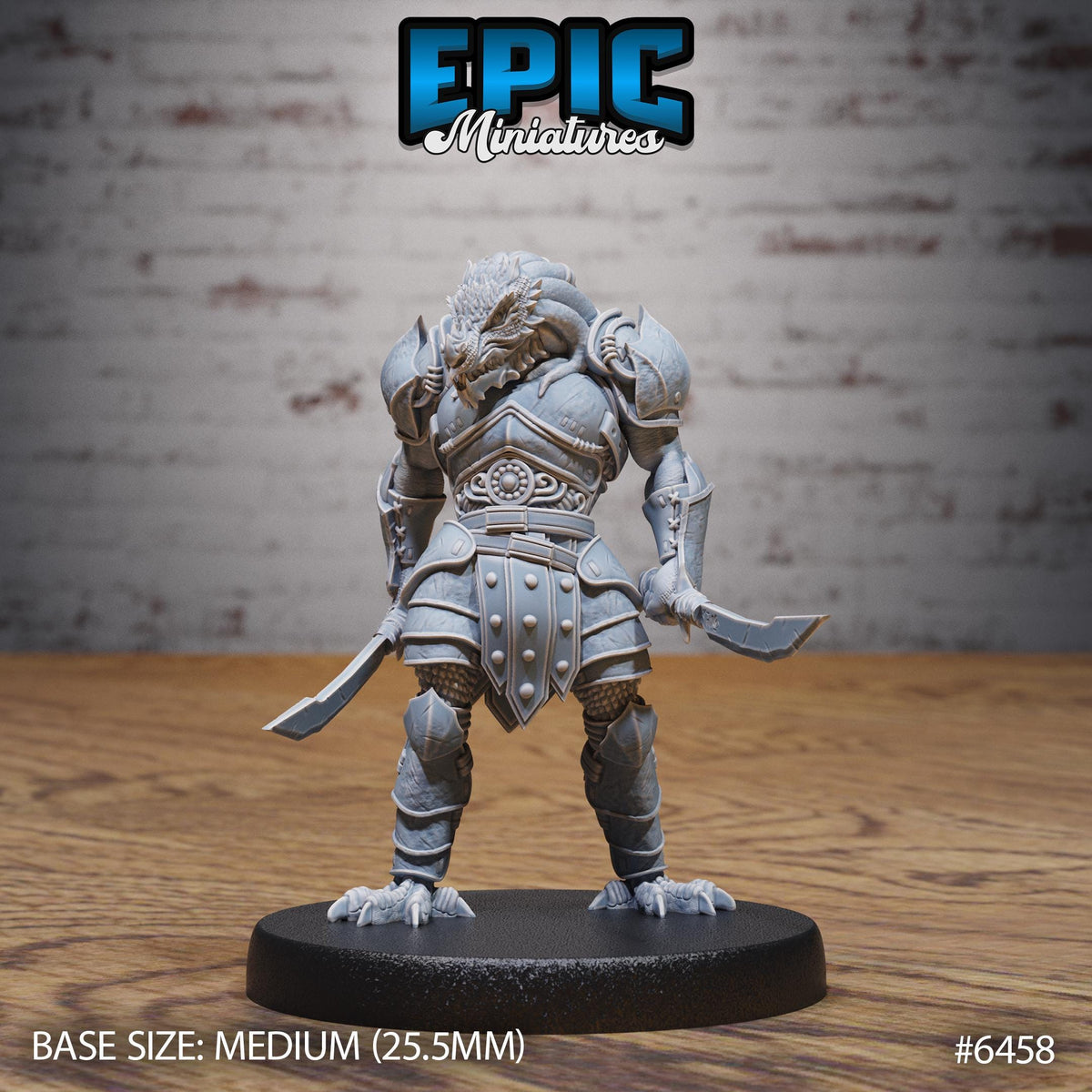 A detailed model of a warrior figure, likely a character from a fantasy or adventure game, standing on a black base and holding a sword in its right hand.