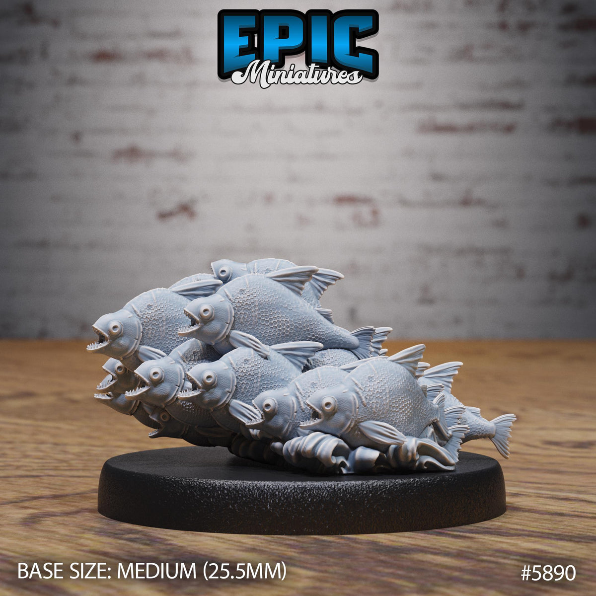3D Resin Miniature Piranha Swarm  - D&D Epic Miniatures