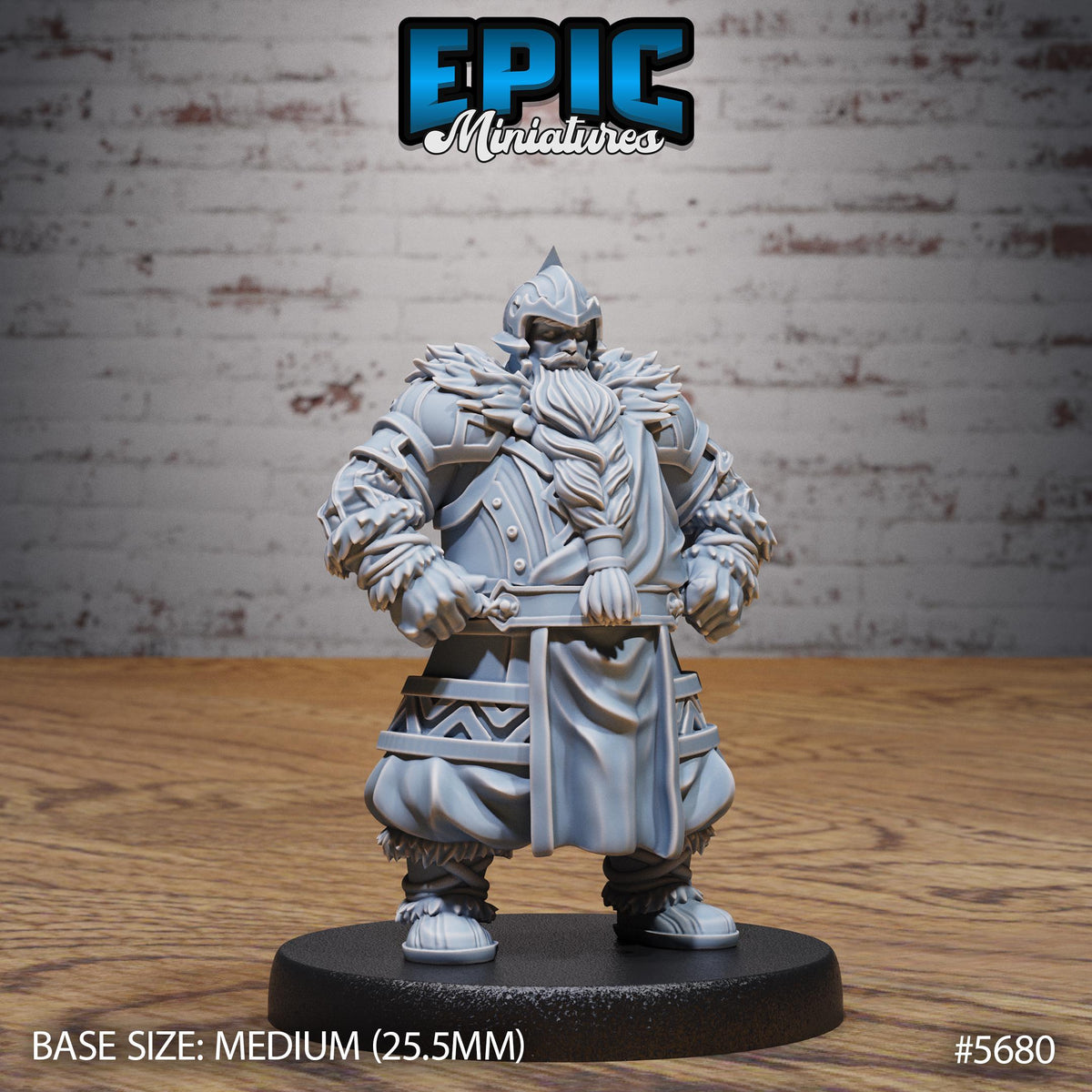 3D Resin Miniature Dwarf Fighter  - D&D Epic Miniatures