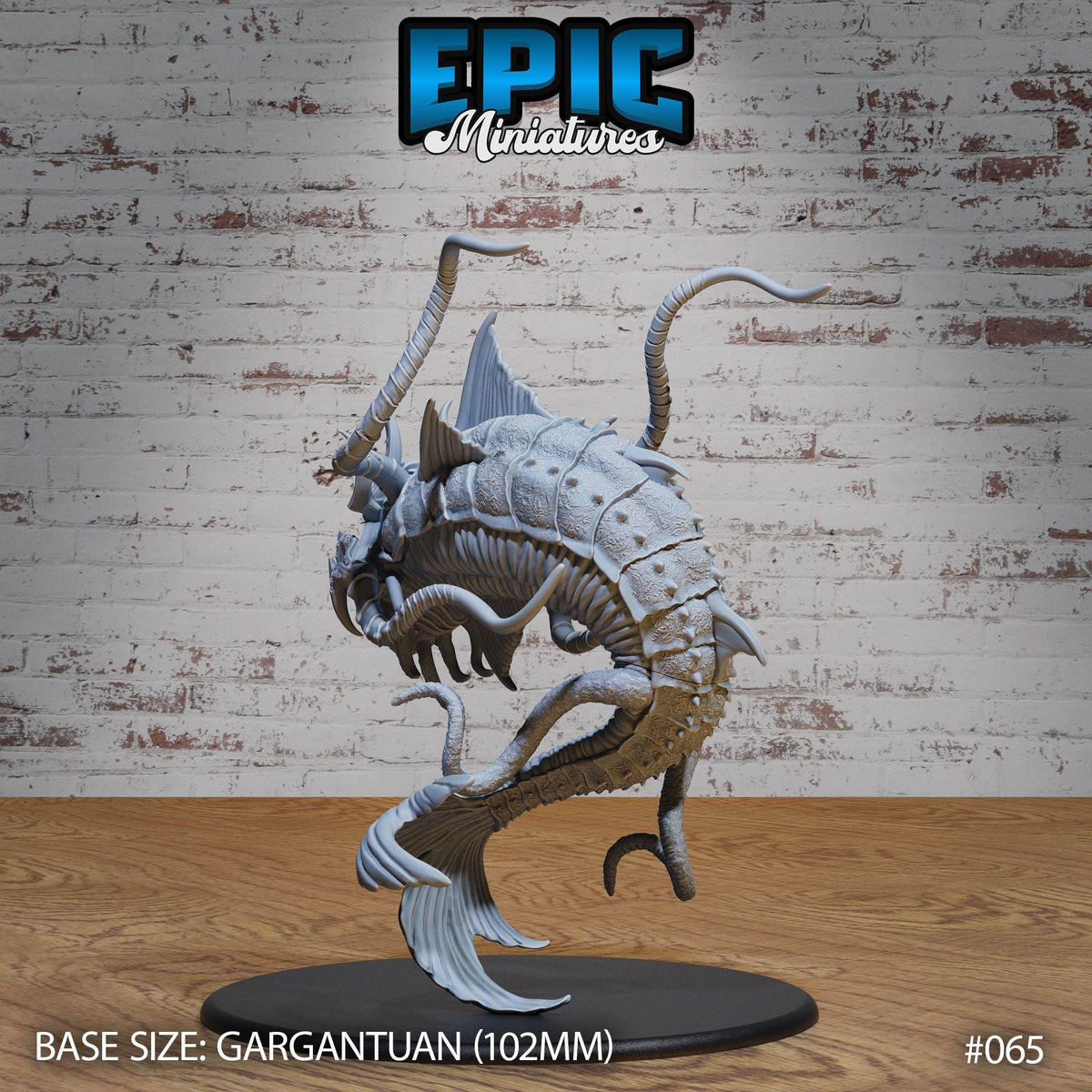 a large, detailed, and intricate model of a gargantuan sea creature, possibly a gargoyle or a gargoyle-like creature, displayed on a black base.