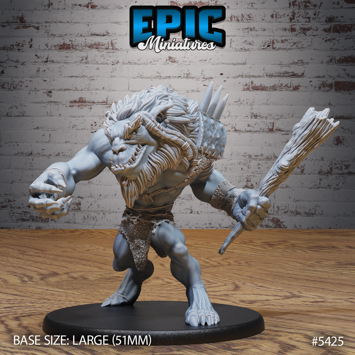 3D Resin Miniature Longneck Troll - D&D Epic Miniatures