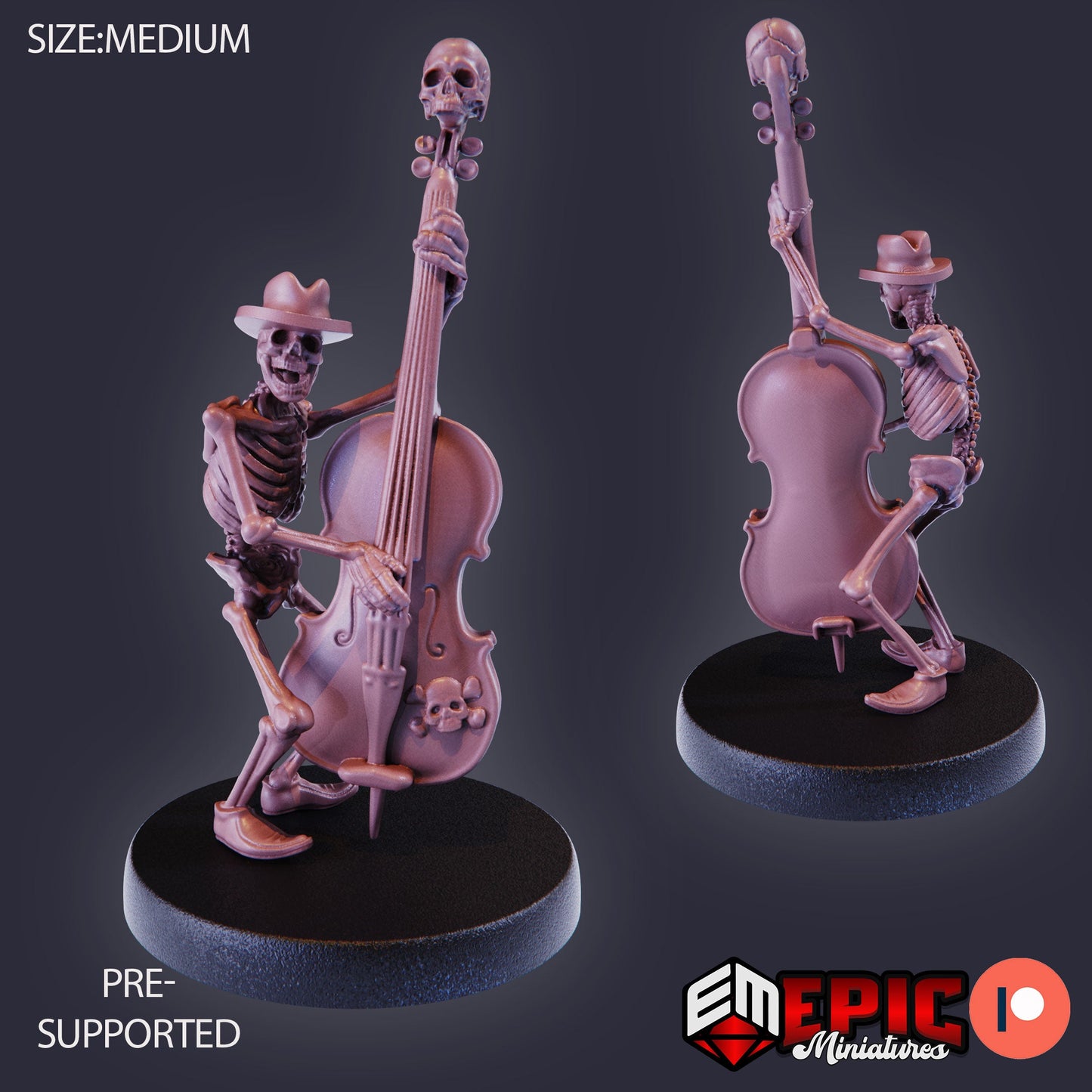 3D Resin Miniature Skeleton Musician - D&D Epic Miniatures