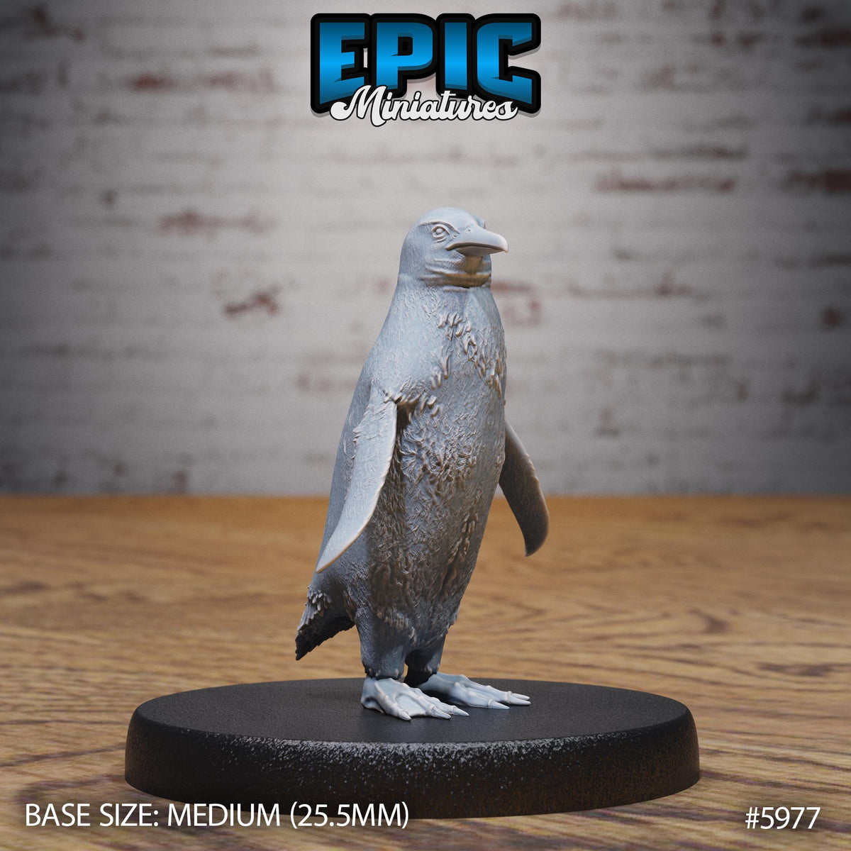 3D Resin Miniature Penguin - D&D Epic Miniatures