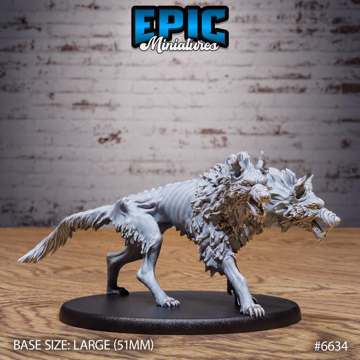 A large scale model of a wolf-like creature, possibly a wolf or a similar animal, displayed on a black base.