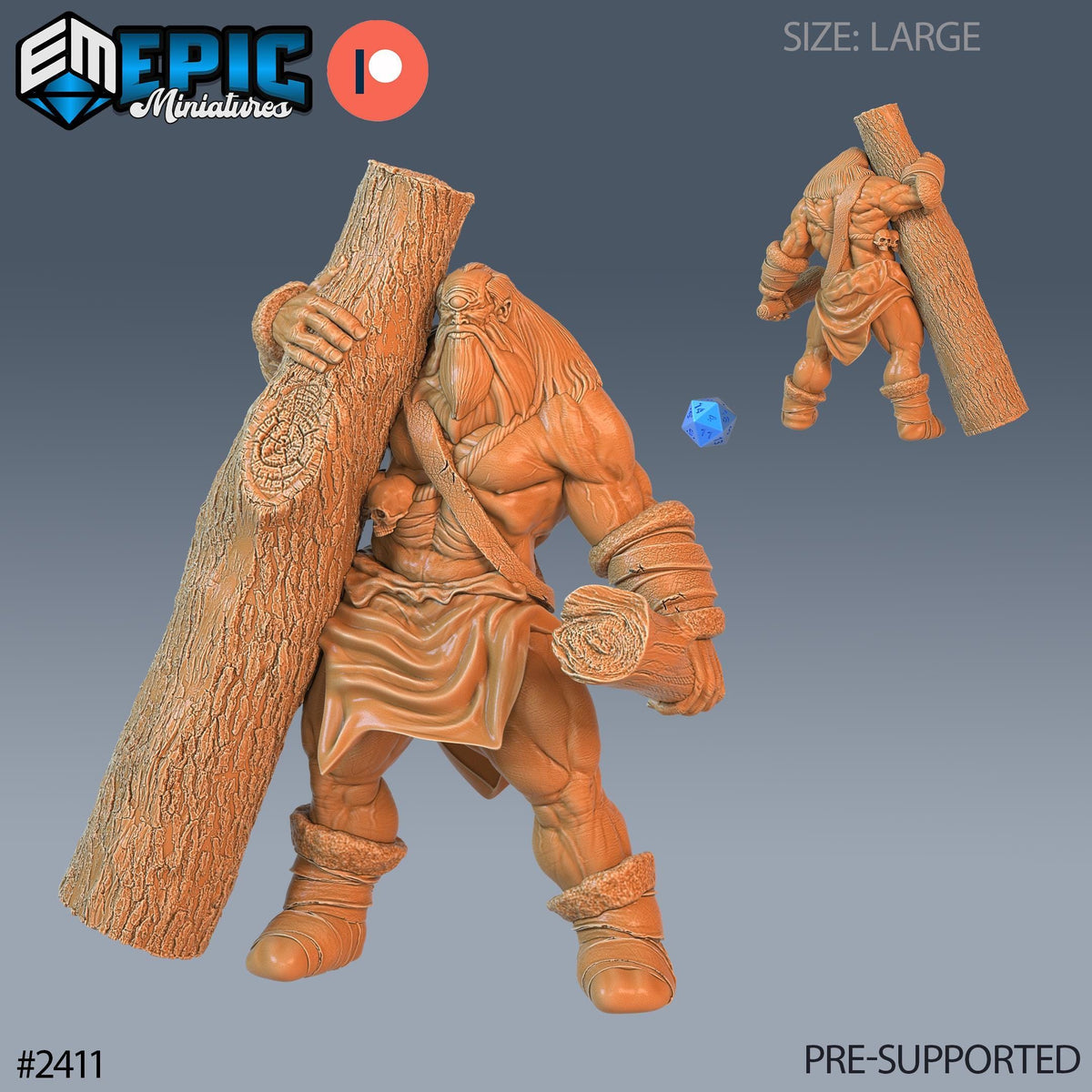 3D Resin Miniature Snow Cyclops - D&D - Epic Miniatures