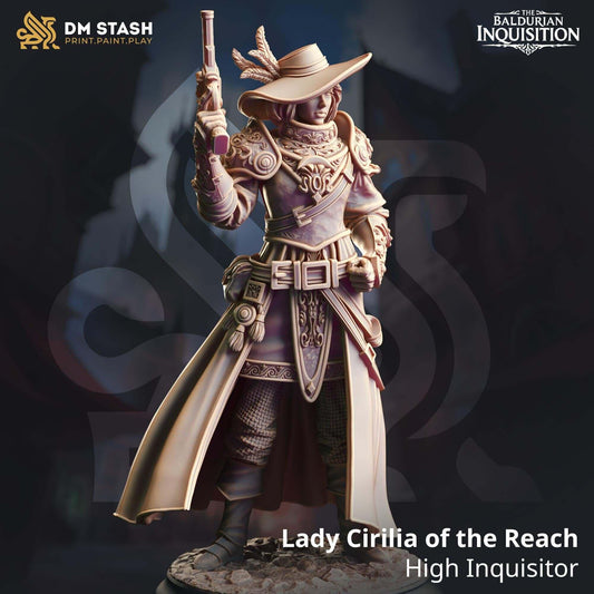 Human High Inquisitor - Lady Cirilia - 3D Printed Resin RPG/Tabletop/Boardgames Miniature DM Stash