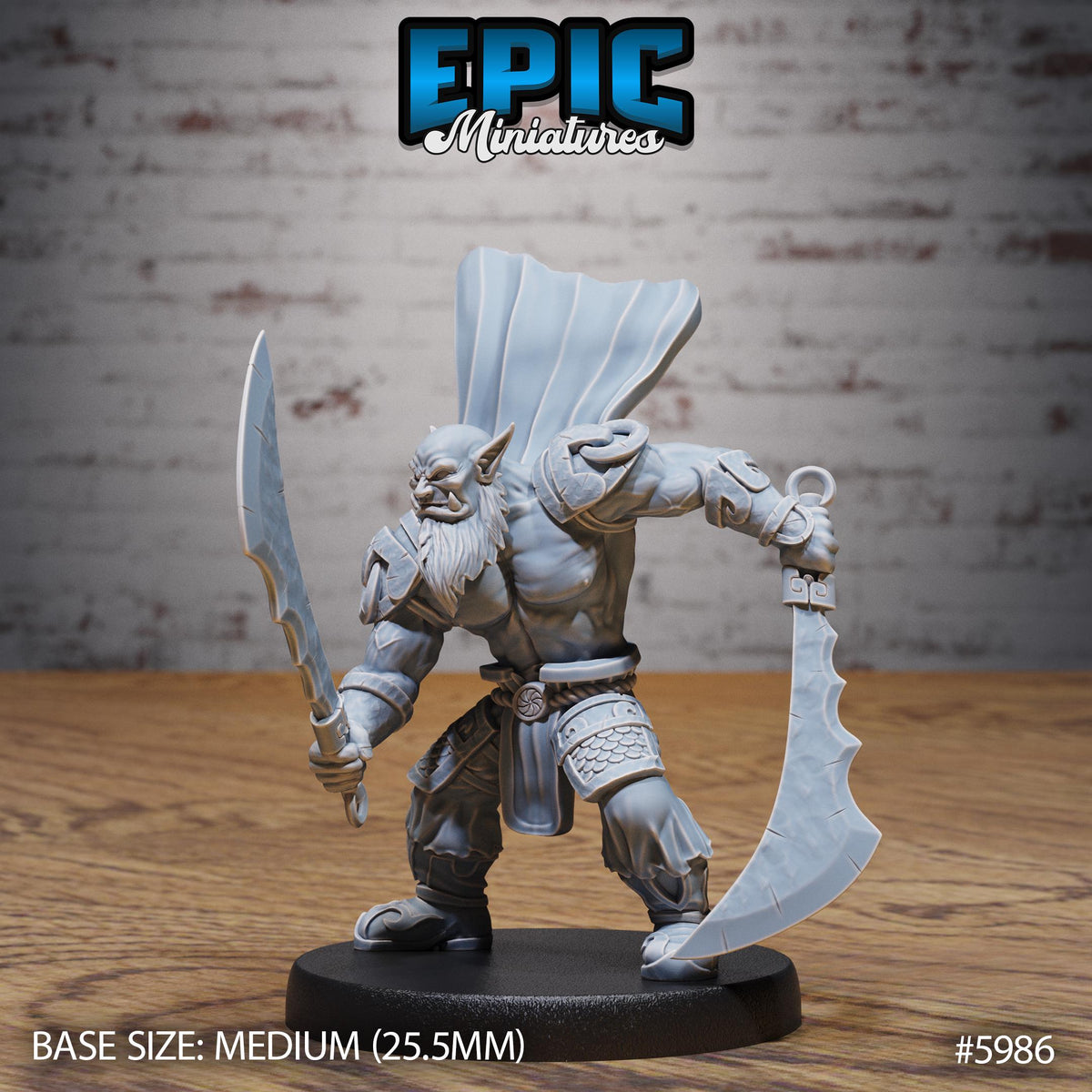 3D Resin Miniature Orc Chief - D&D Epic Miniatures