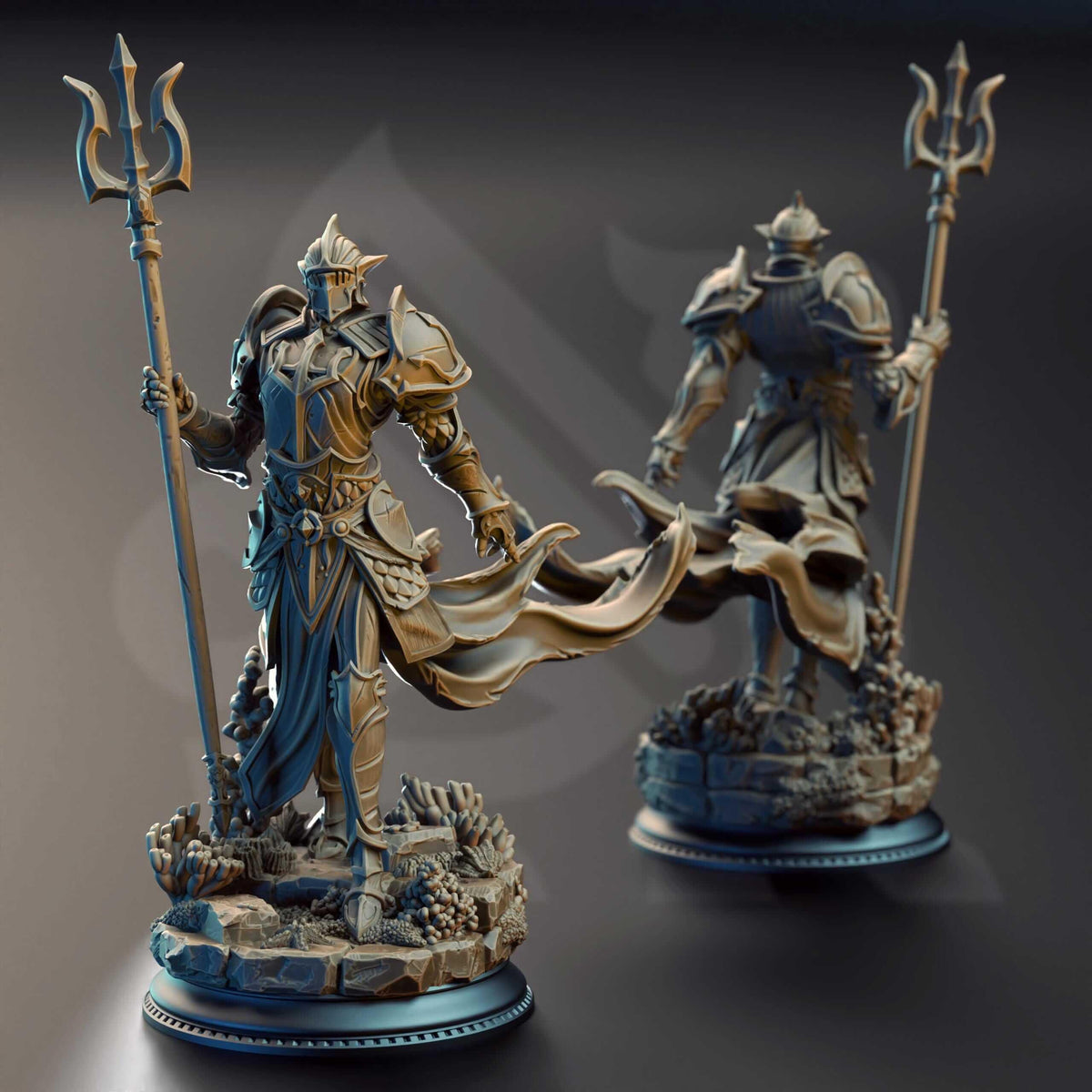 Paladin of the Sea - Cylantros Azurius - 3D Printed Resin RPG/Tabletop/Boardgames Miniature DM Stash