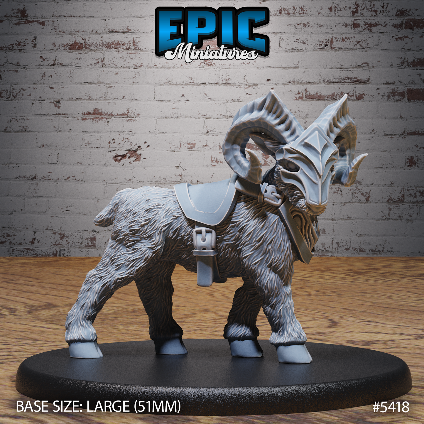 3D Resin Miniature Dwarf Goat Rider - D&D Epic Miniatures