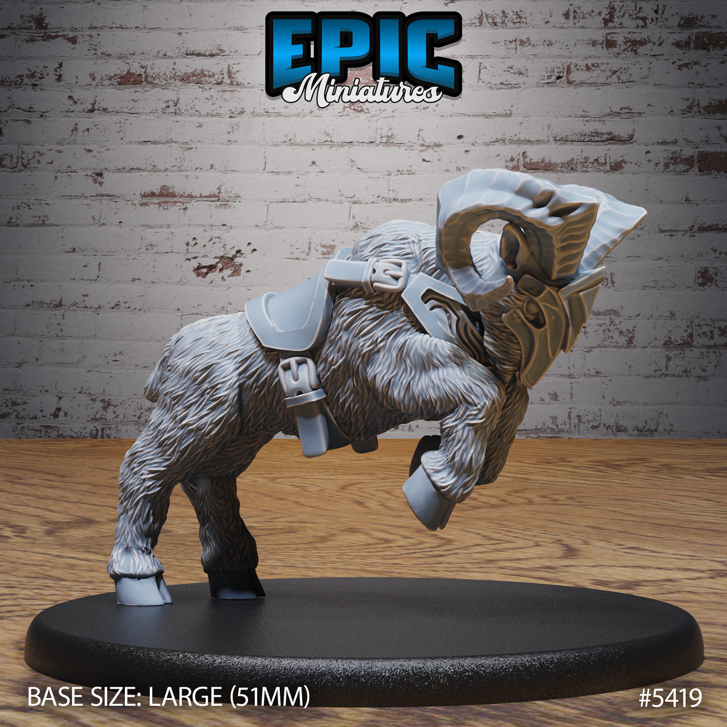 3D Resin Miniature Dwarf Goat Rider - D&D Epic Miniatures