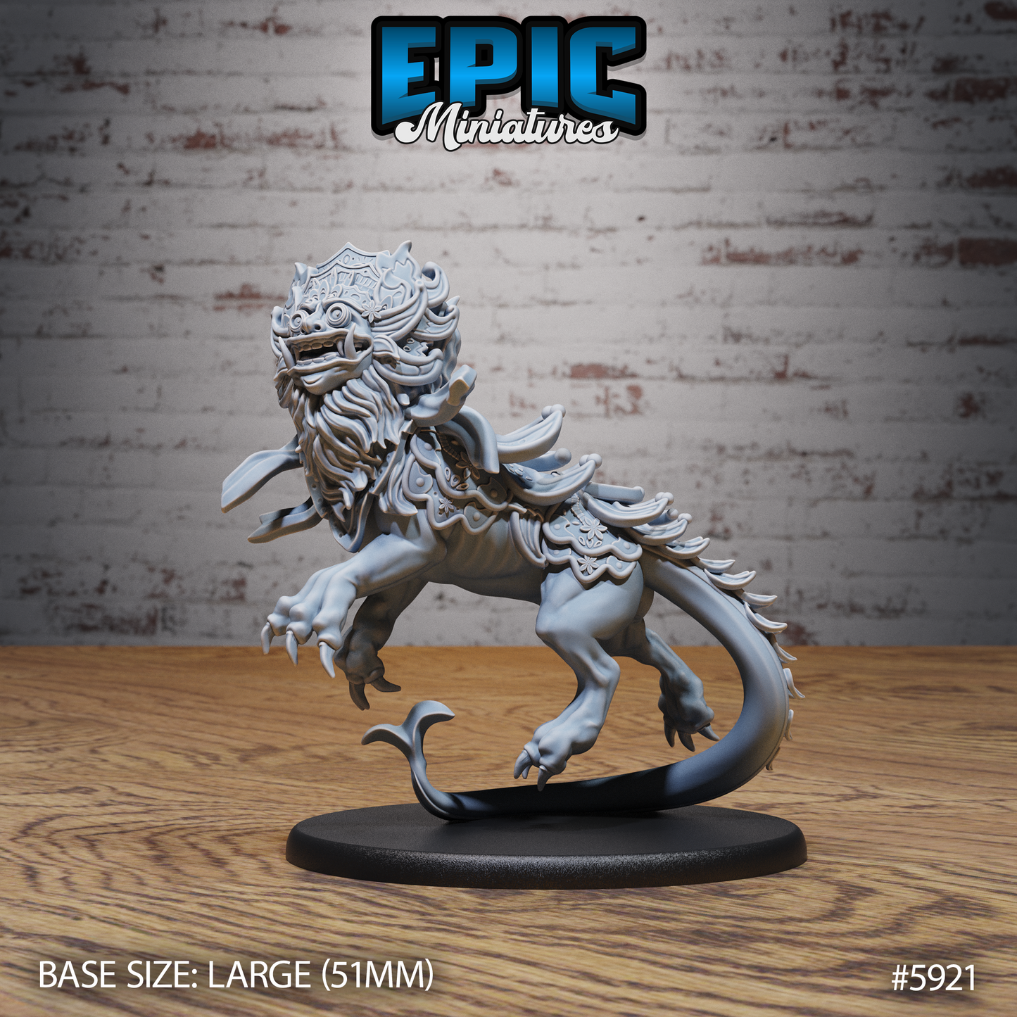 3D Resin Miniature Guardian Lion - D&D Epic Miniatures
