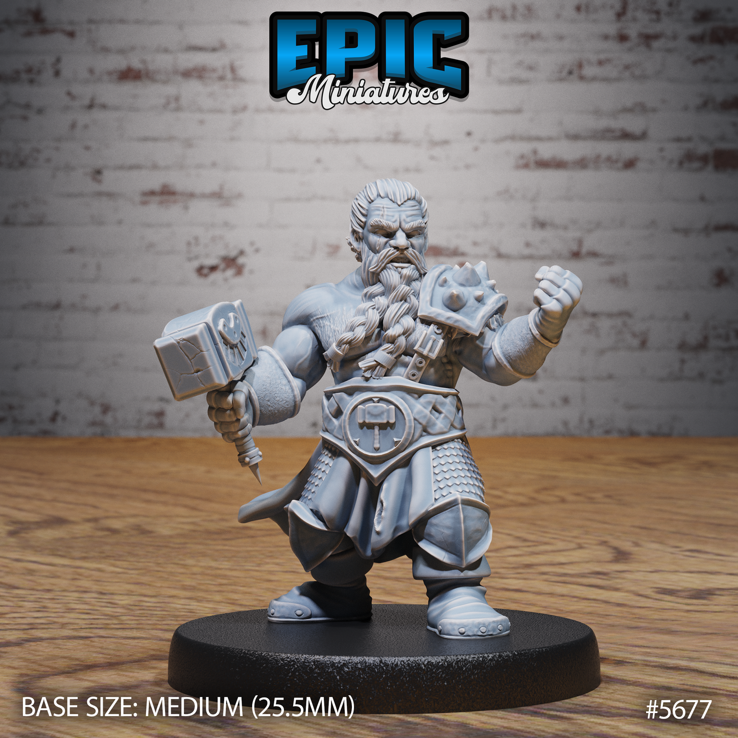 3D Resin Miniature Mighty Dwarf - D&D Epic Miniatures