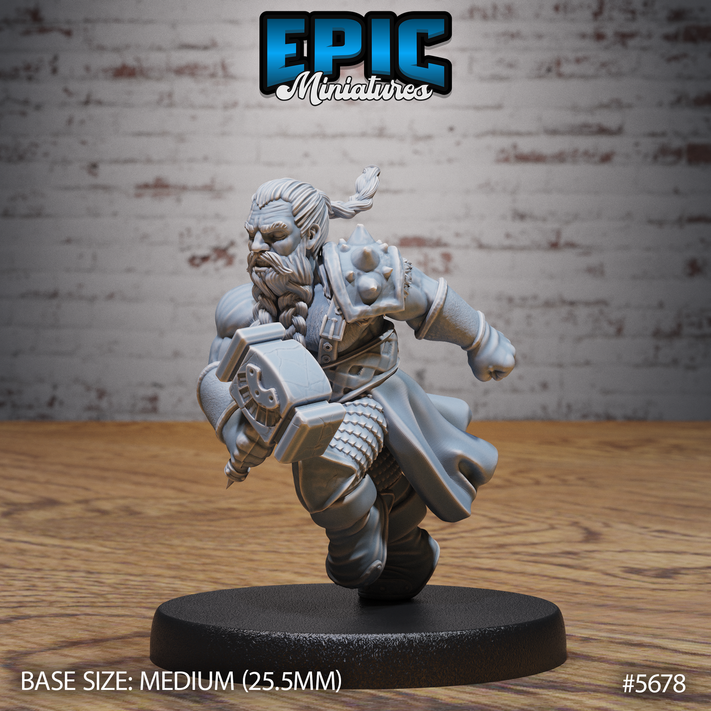 3D Resin Miniature Mighty Dwarf - D&D Epic Miniatures