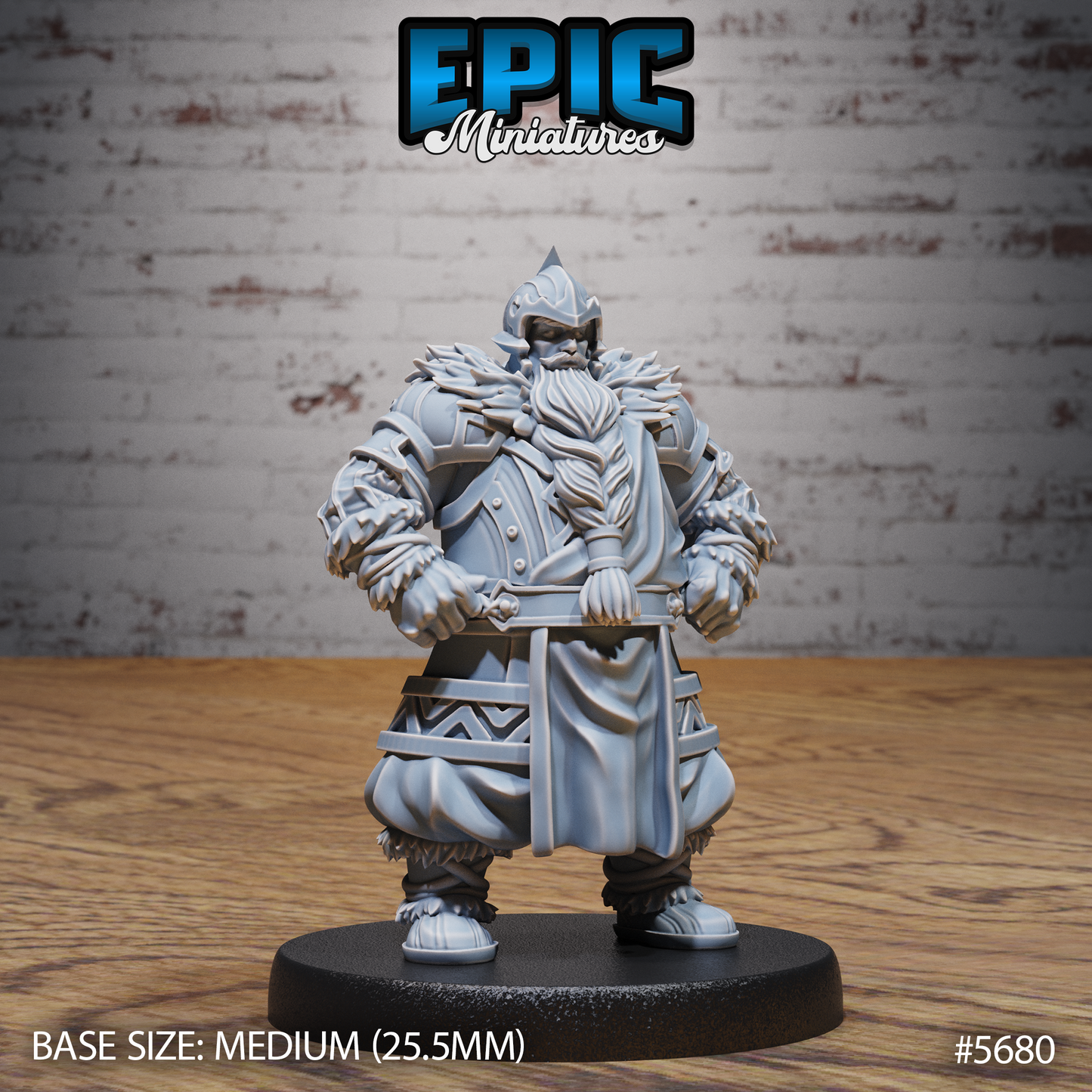 3D Resin Miniature Dwarf Fighter - D&D Epic Miniatures
