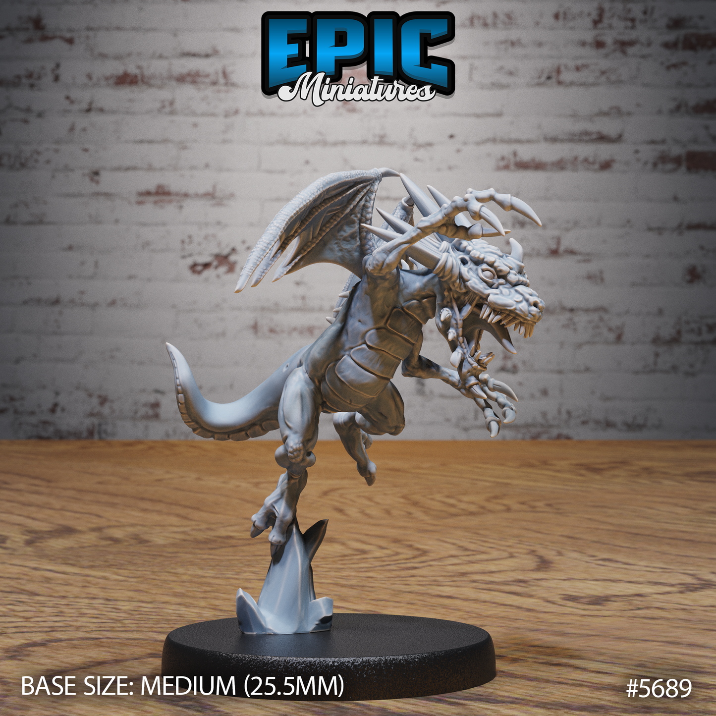 3D Resin Miniature Abyss Drake - D&D Epic Miniatures