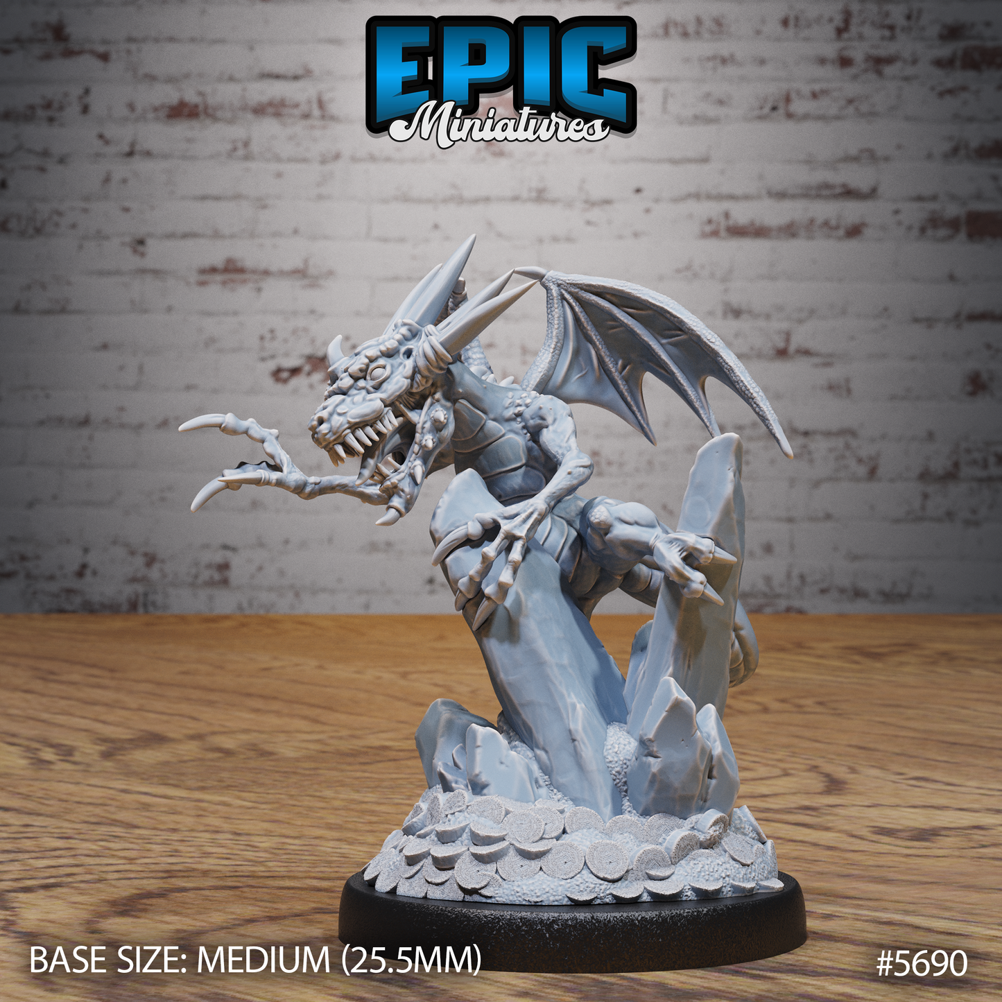 3D Resin Miniature Abyss Drake - D&D Epic Miniatures