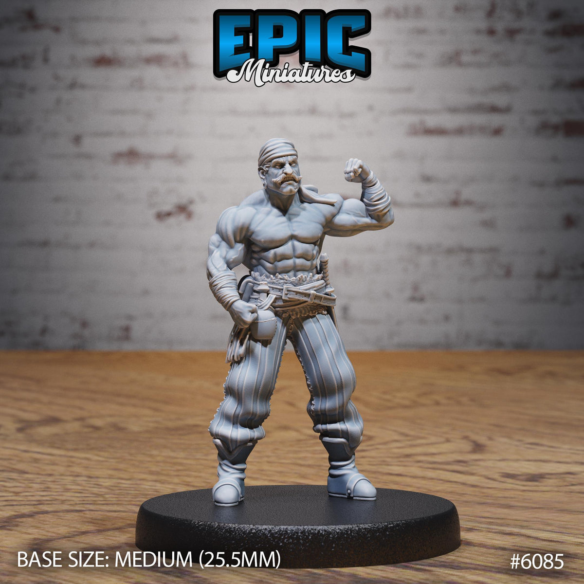 3D Resin Miniature Muscle Pirate  - D&D Epic Miniatures