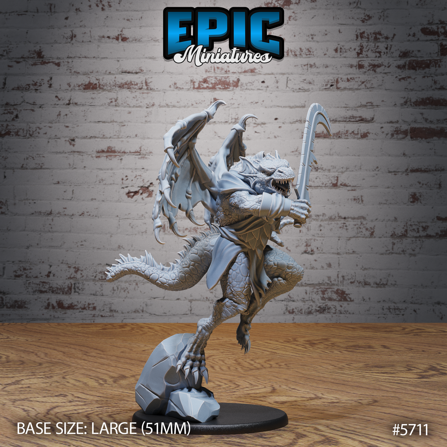 3D Resin Miniature Draconian Warrior - D&D Epic Miniatures