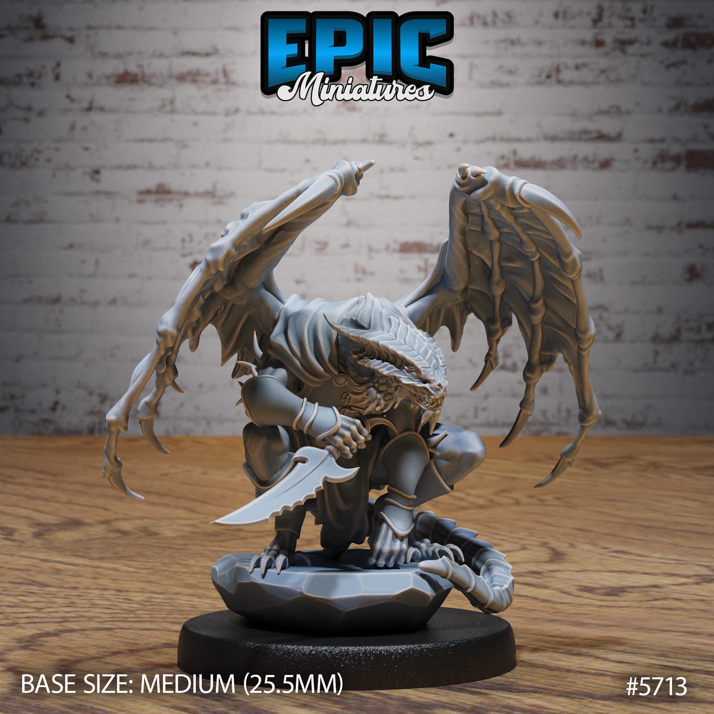 3D Resin Miniature Draconian Rogue - D&D Epic Miniatures
