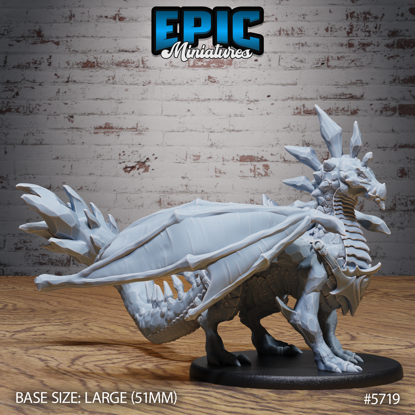 3D Resin Miniature Amethyst Dragon Young - D&D Epic Miniatures