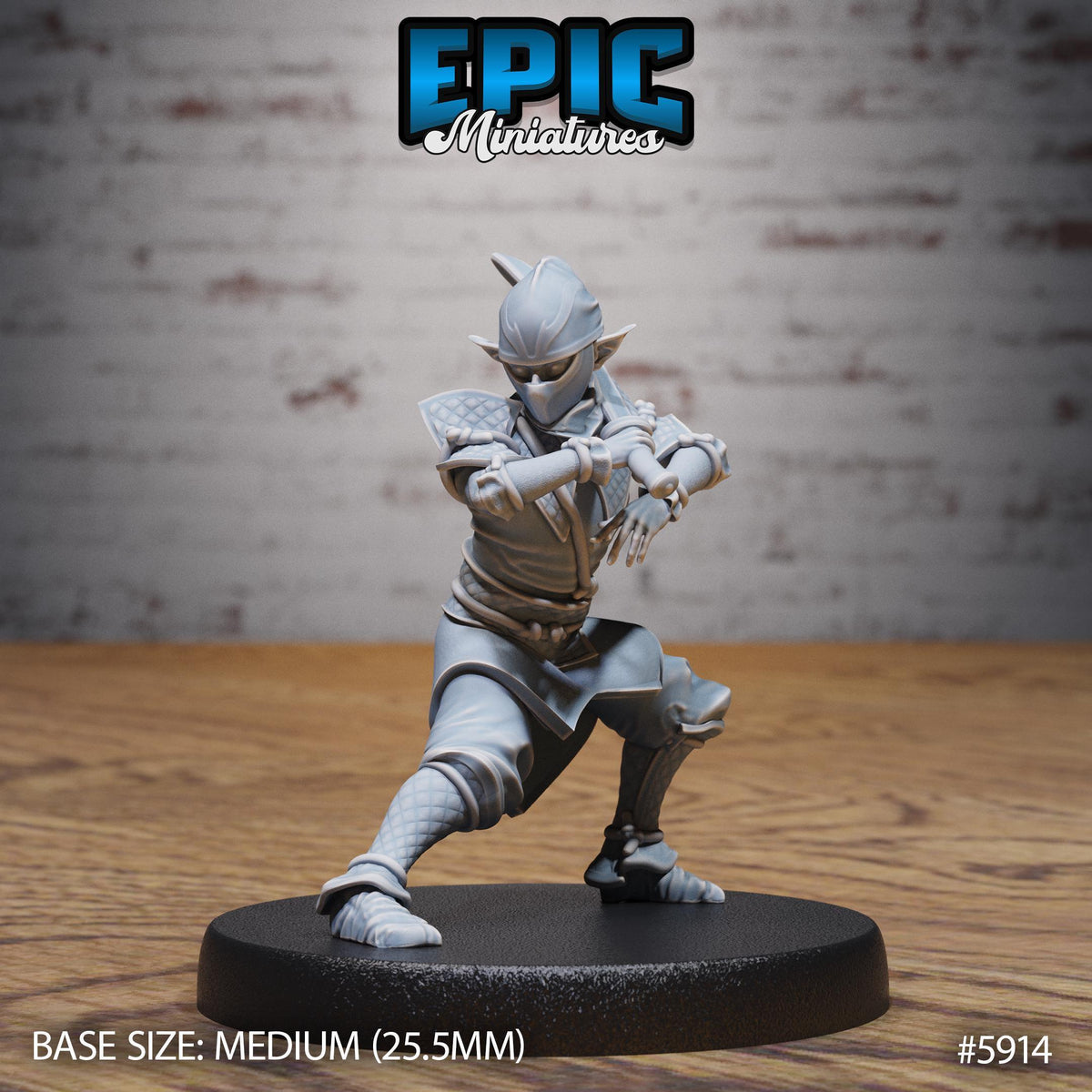 3D Resin Miniature Halfling Ninja - D&D Epic Miniatures