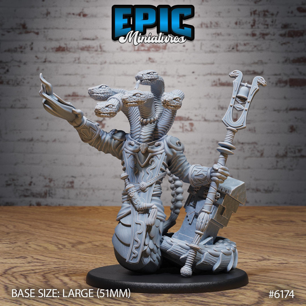 3D Resin Miniature Snake Shaman - D&D Epic Miniatures