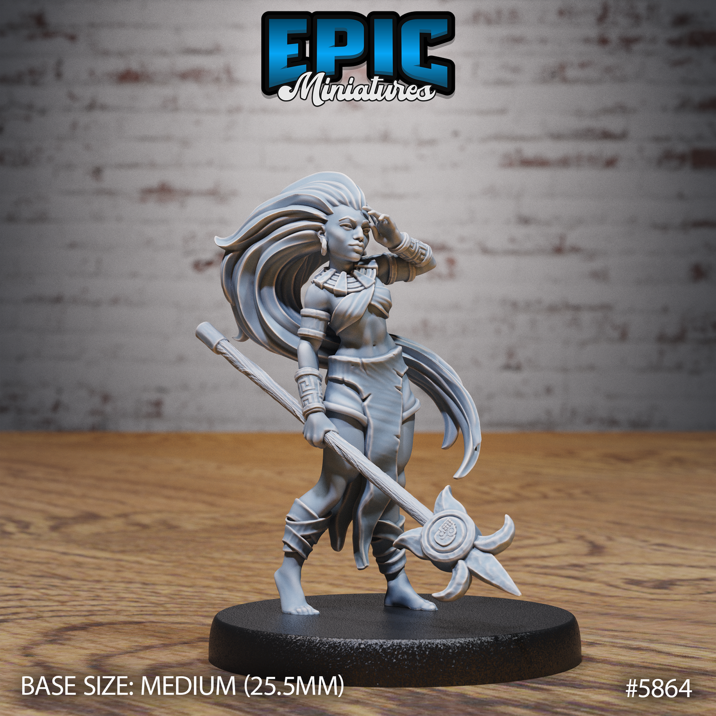 3D Resin Miniature Aztec Tribe Lancer - D&D Epic Miniatures