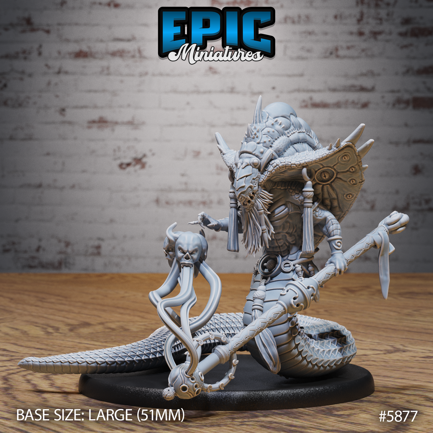 3D Resin Miniature Naga Shaman - D&D Epic Miniatures