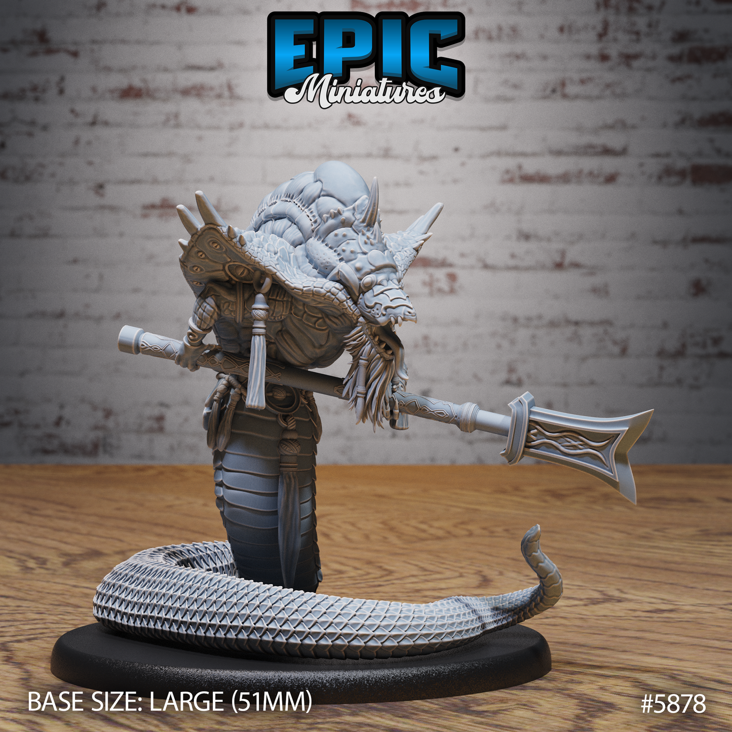 3D Resin Miniature Naga Shaman - D&D Epic Miniatures