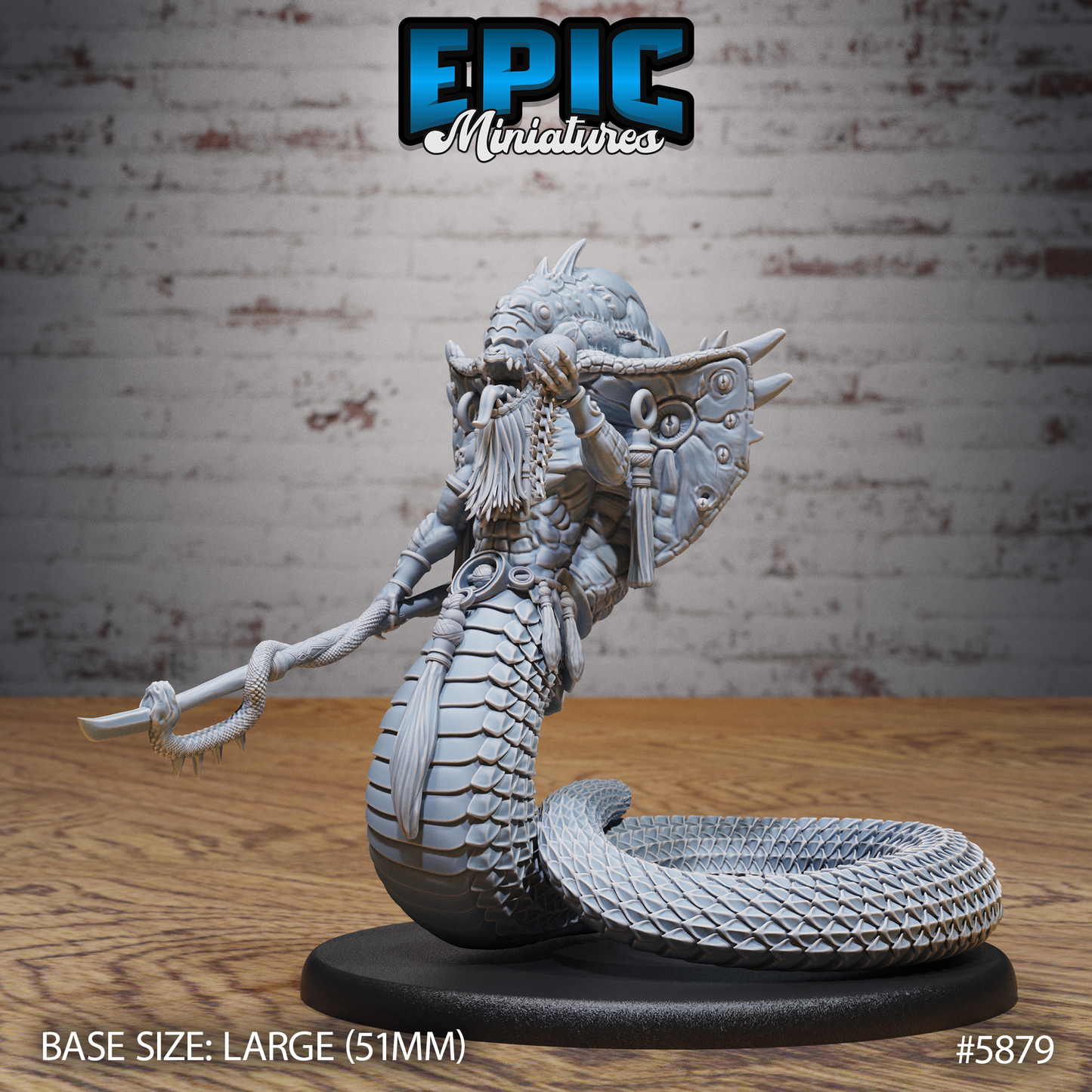 3D Resin Miniature Naga Shaman - D&D Epic Miniatures