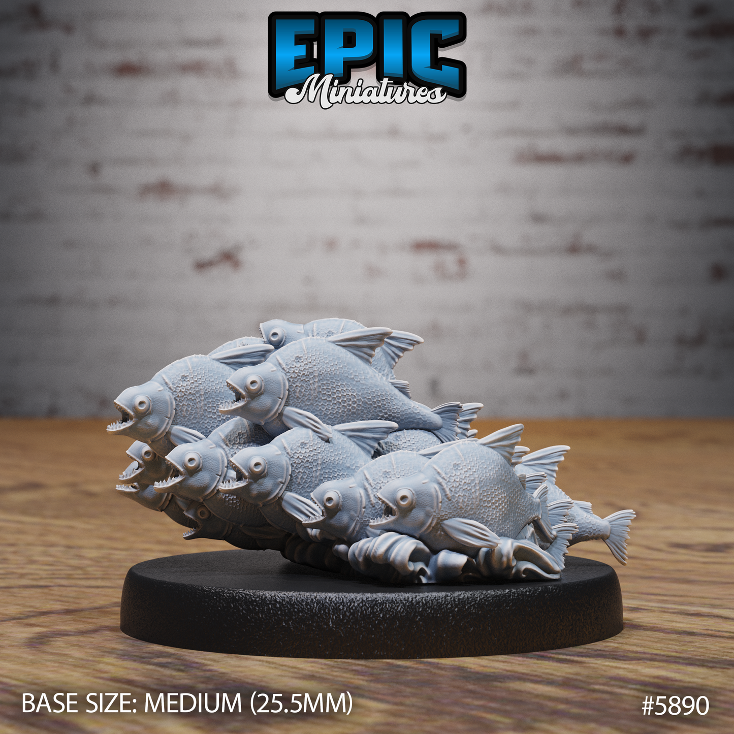 3D Resin Miniature Piranha Swarm - D&D Epic Miniatures