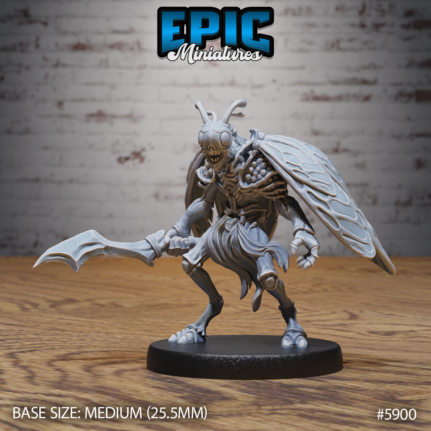 3D Resin Miniature Insect Folk Warrior - D&D Epic Miniatures